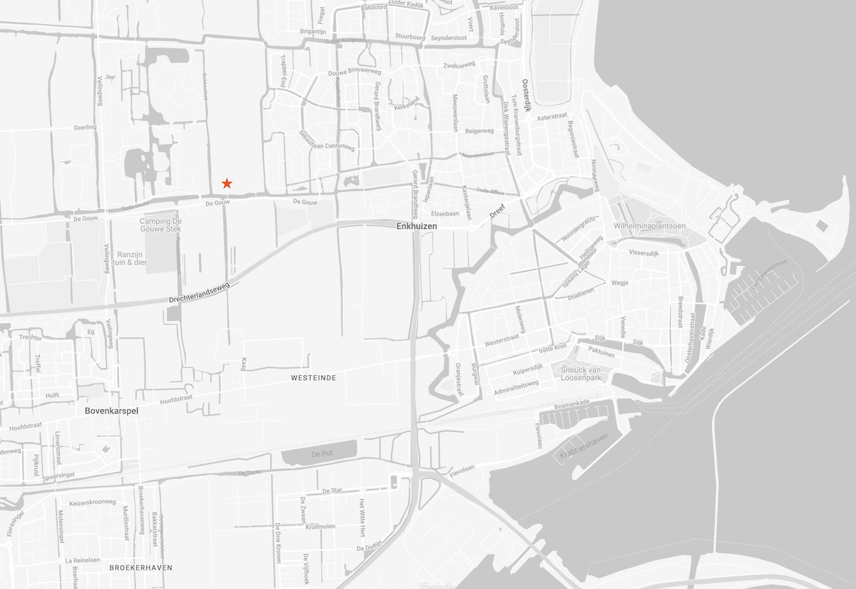 Kaart van Enkhuizen met de logerie